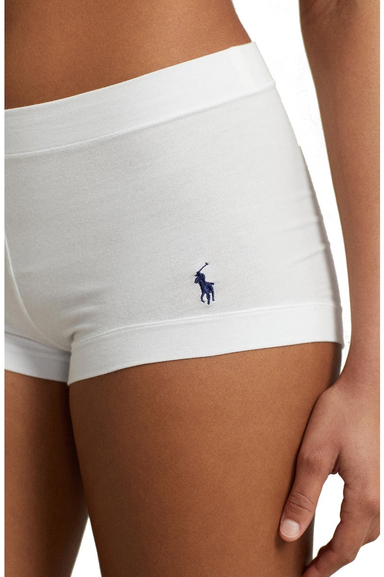 Stretch Cotton Boyshorts, Alternate, color, WHITE CLOUD