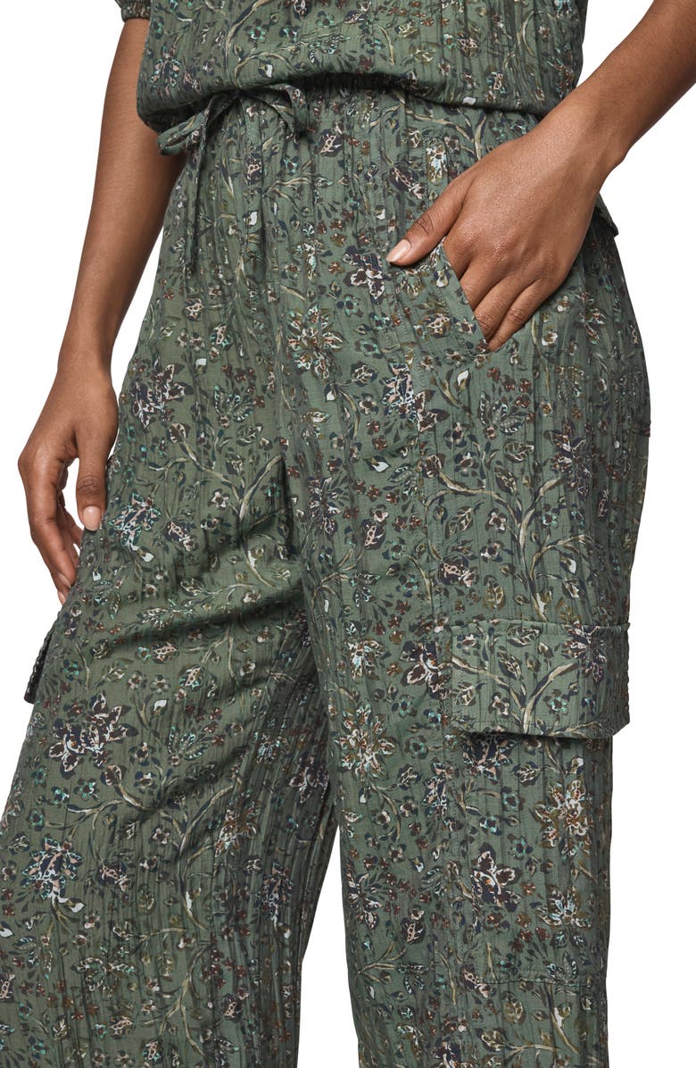 Splendid Versailles Floral Drawstring Cargo Pants, Alternate, color, Vine Flrl Print