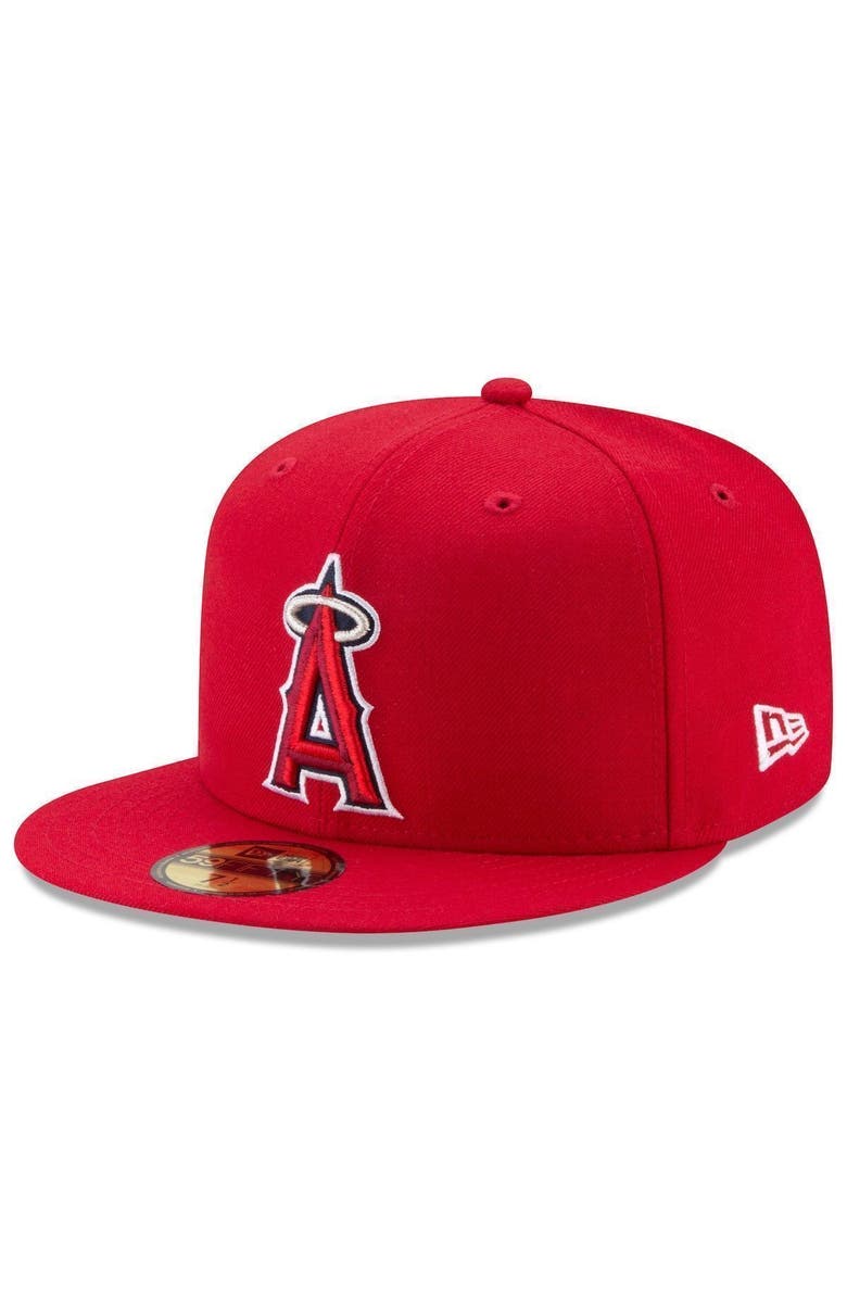 New Era Men's New Era Red Los Angeles Angels Game Authentic Collection On-Field 59FIFTY Fitted Hat, Main, color, Red