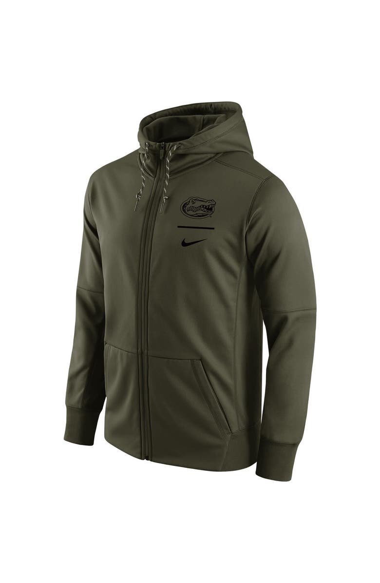 Nike Men's Nike Olive Florida Gators Tonal Logo Stack Performance Full-Zip Hoodie, Alternate, color,