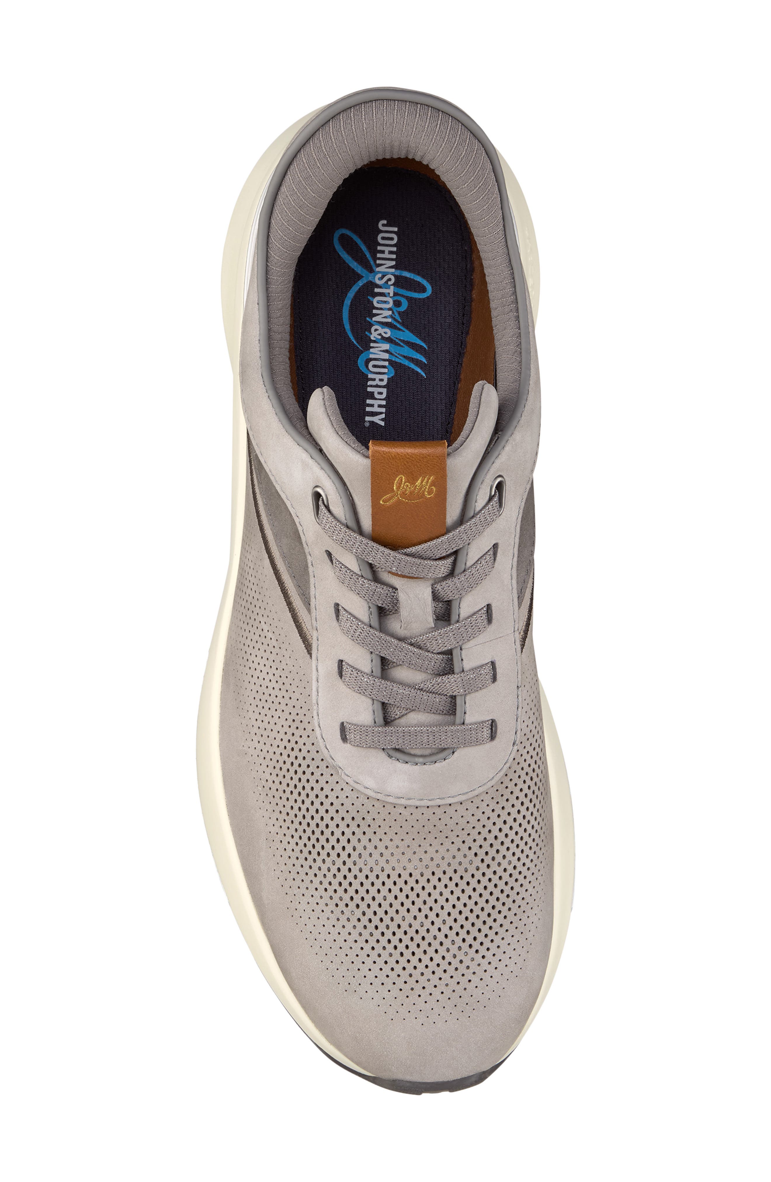 Johnston & Murphy Surge U-Throat Embossed Sneaker, Alternate, color, Gray Nubuck