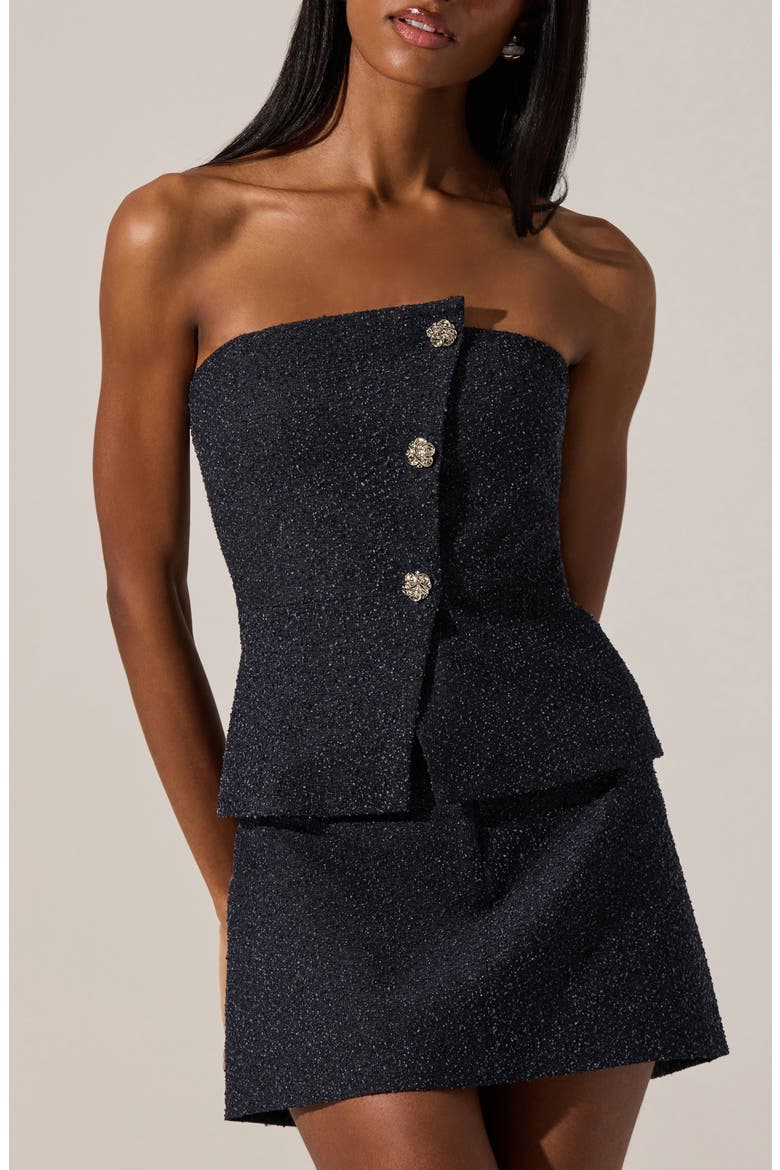 Moina Metallic Strapless Top, Main, color, DENIM BLUE