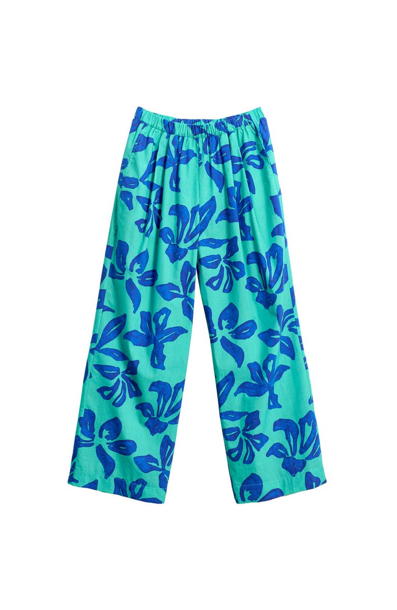Lost Pattern NYC "Tropical Bliss" Wide-Leg Palazzo Pants, Alternate, color, Ocean Blue