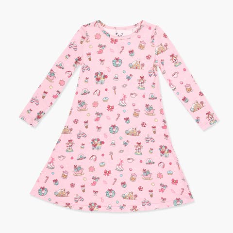 Kids' Candy Cane Lane Long Sleeve Dress
