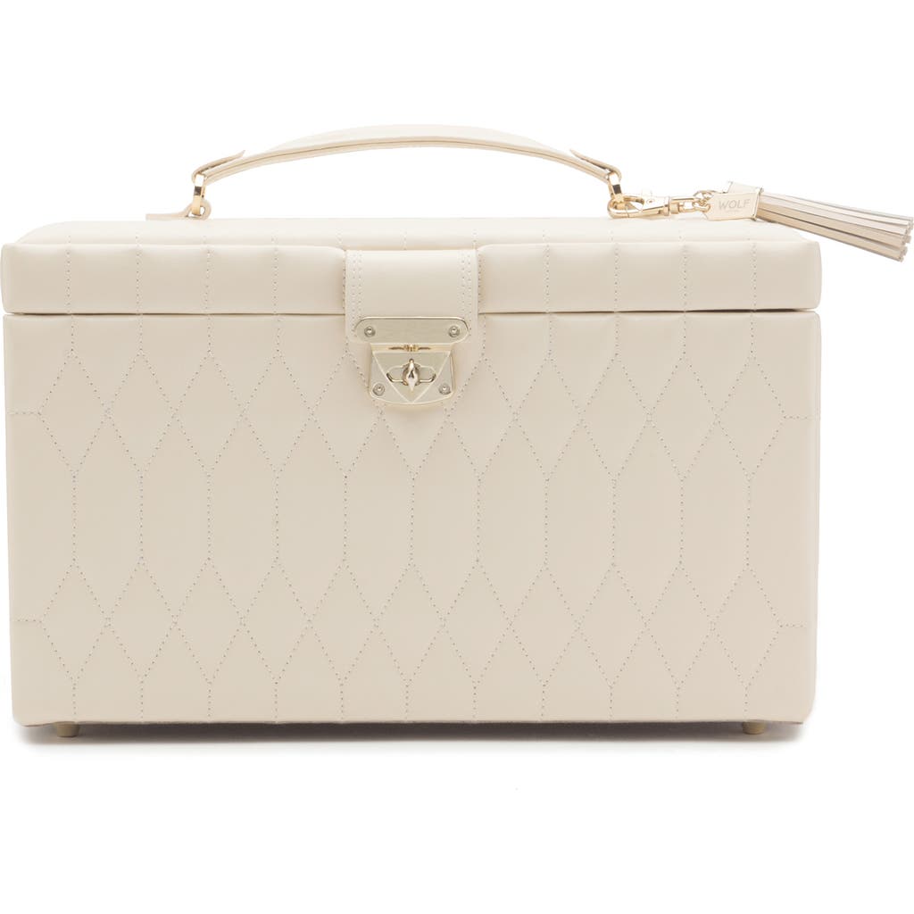 Wolf Caroline Large Jewelry Case In White