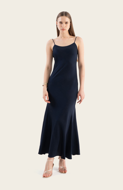 Italic Marlowe Silk Maxi Dress In Black