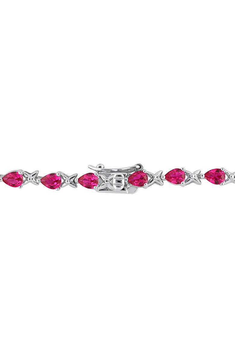 DELMAR Sterling Silver Lab Created Ruby Tennis Bracelet, Alternate, color, Red
