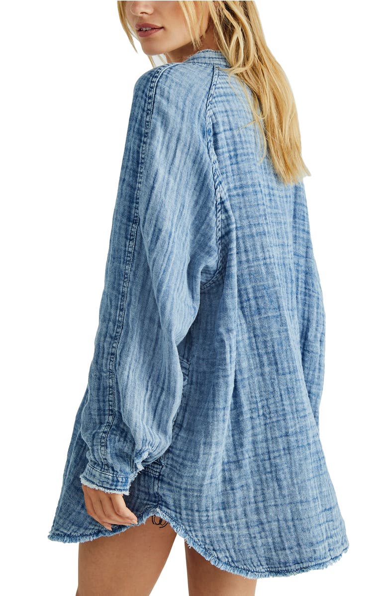 Free People We the Free Daydream Indigo Denim Button-Up Shirt, Alternate, color,