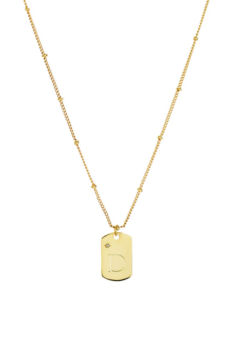 Initial Tag Pendant Necklace, Main, color, GOLD-D