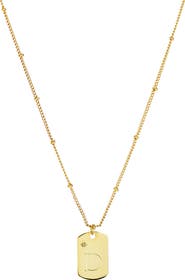 Panacea Initial Tag Pendant Necklace