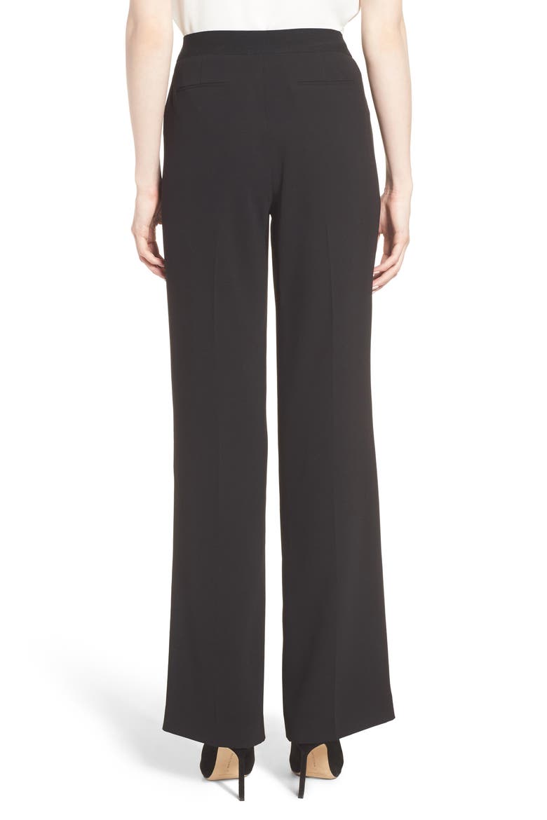 Crepe Straight Leg Pants, Alternate, color, RICH BLACK
