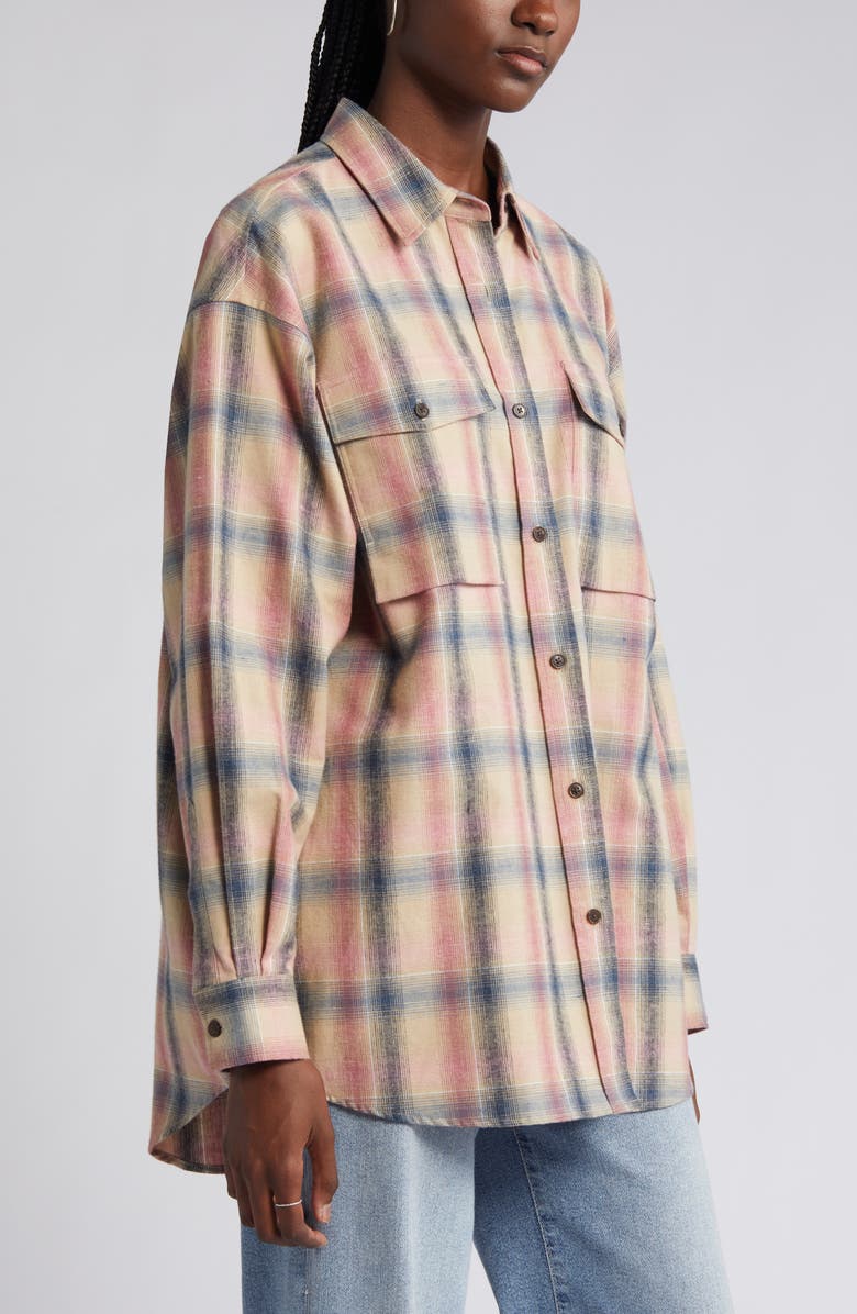 Closed Plaid Cotton & Linen Shirt, Alternate, color, 