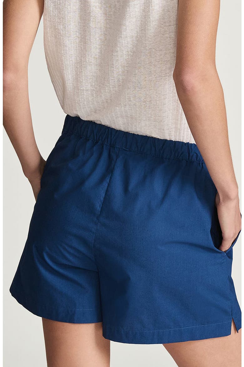 Cotton Elastic Waist Shorts, Alternate, color, NAVY PEONY