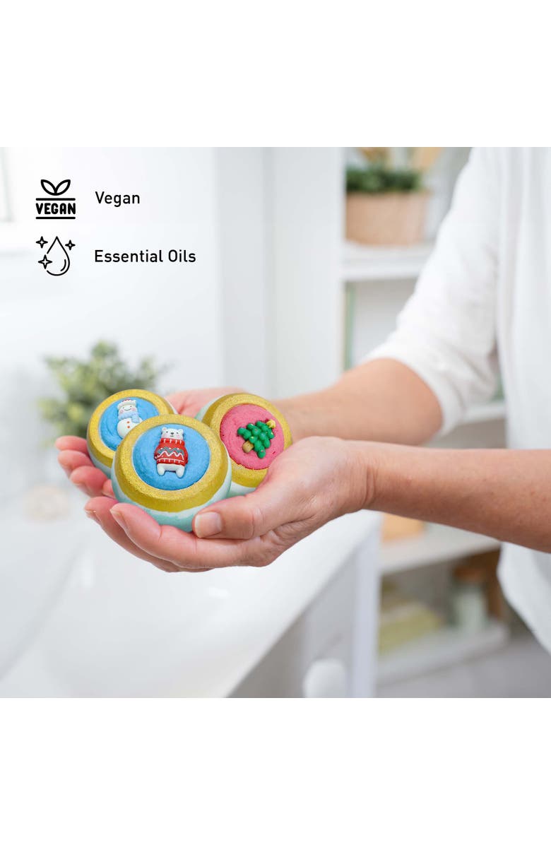 PURSONIC Holiday Bliss Gift Set Aromatherapy Bath Bombs & Essential Oils, Alternate, color, Brown