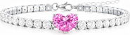 Donatello Gian Crystal Heart Tennis Bracelets