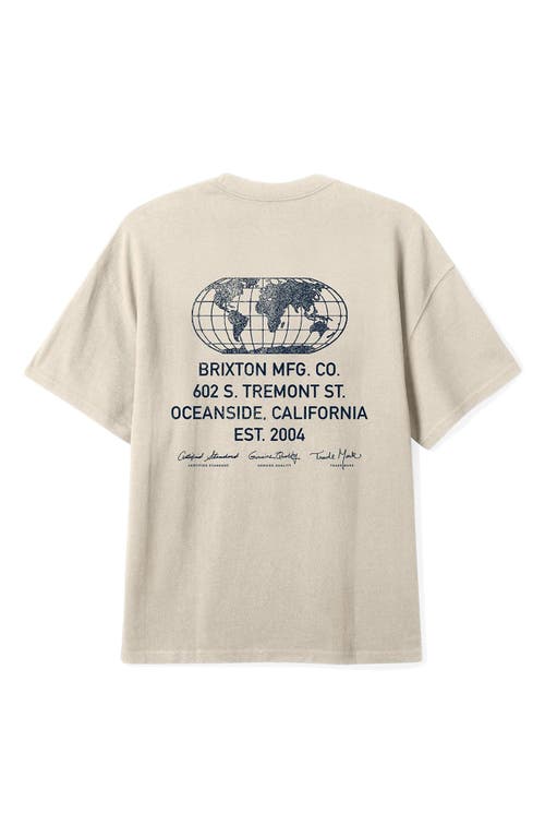 Brixton Union Relaxed Fit Heavyweight Cotton Graphic T-shirt In Gray