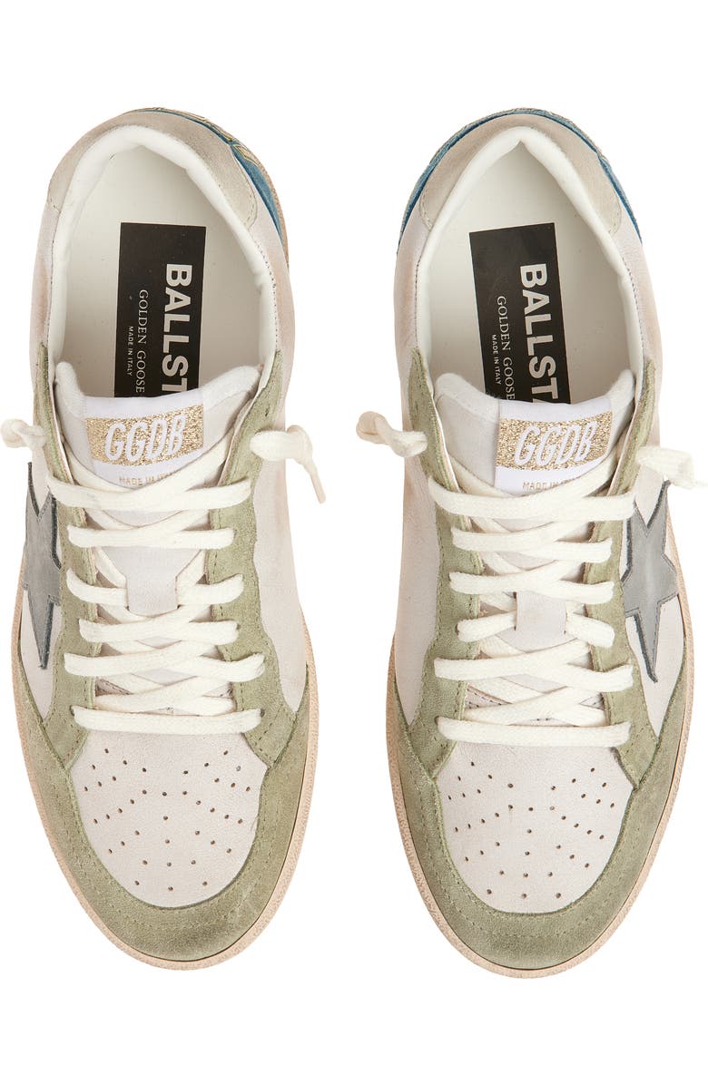 Golden Goose Ball Star Low Top Sneaker, Alternate, color, White/ Sage Green/ Blue