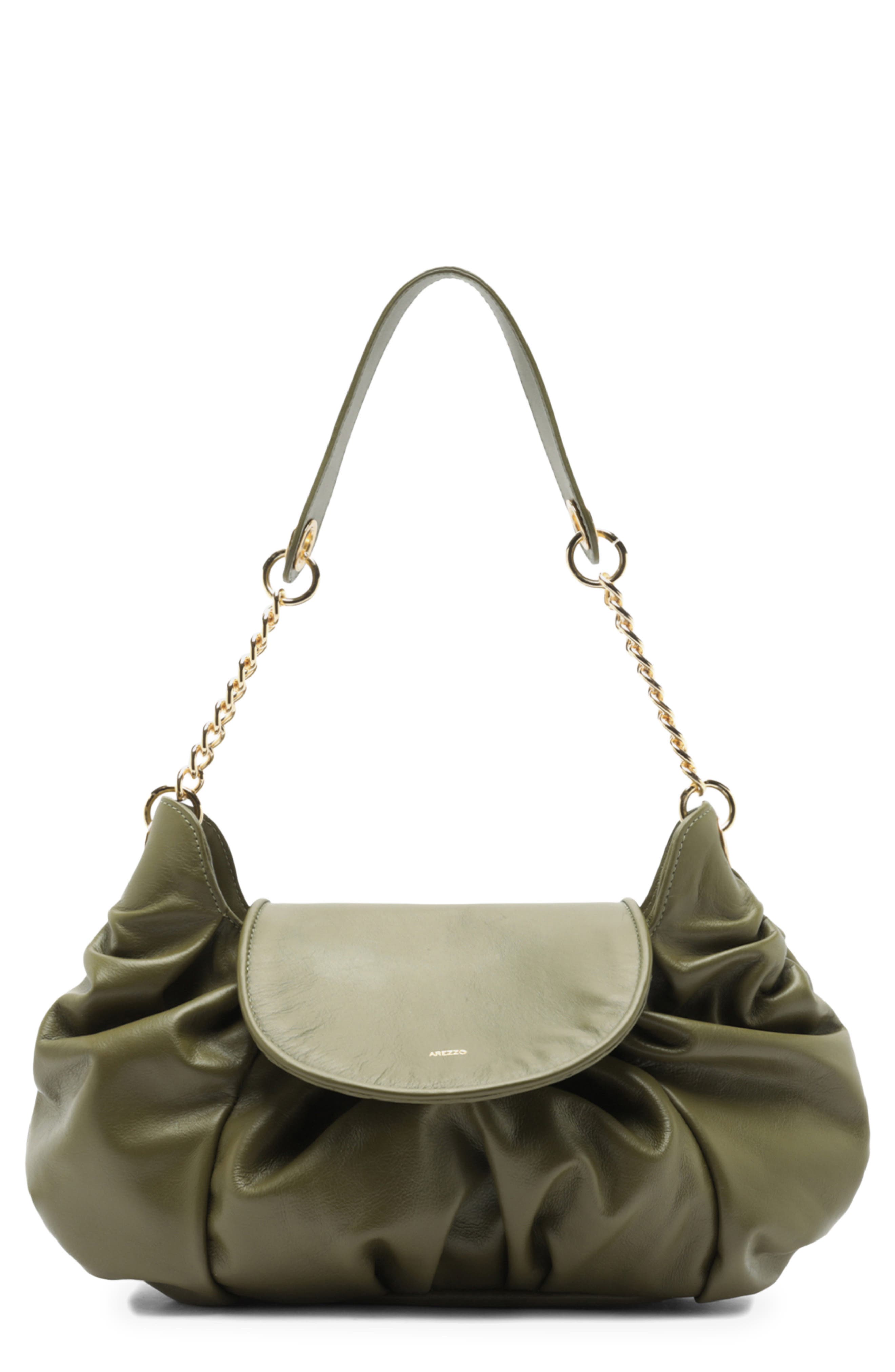 Molly Medium Leather Shoulder Bag, Main, color, GREEN