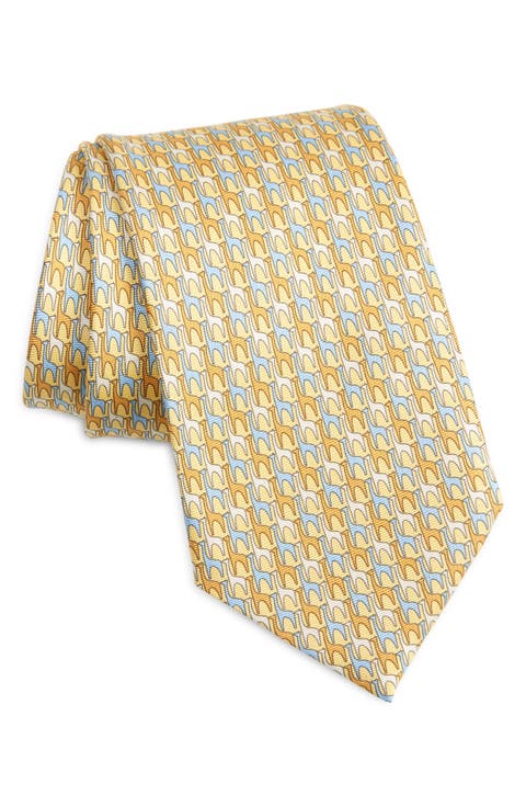 Quadri Giraffe Silk Tie
