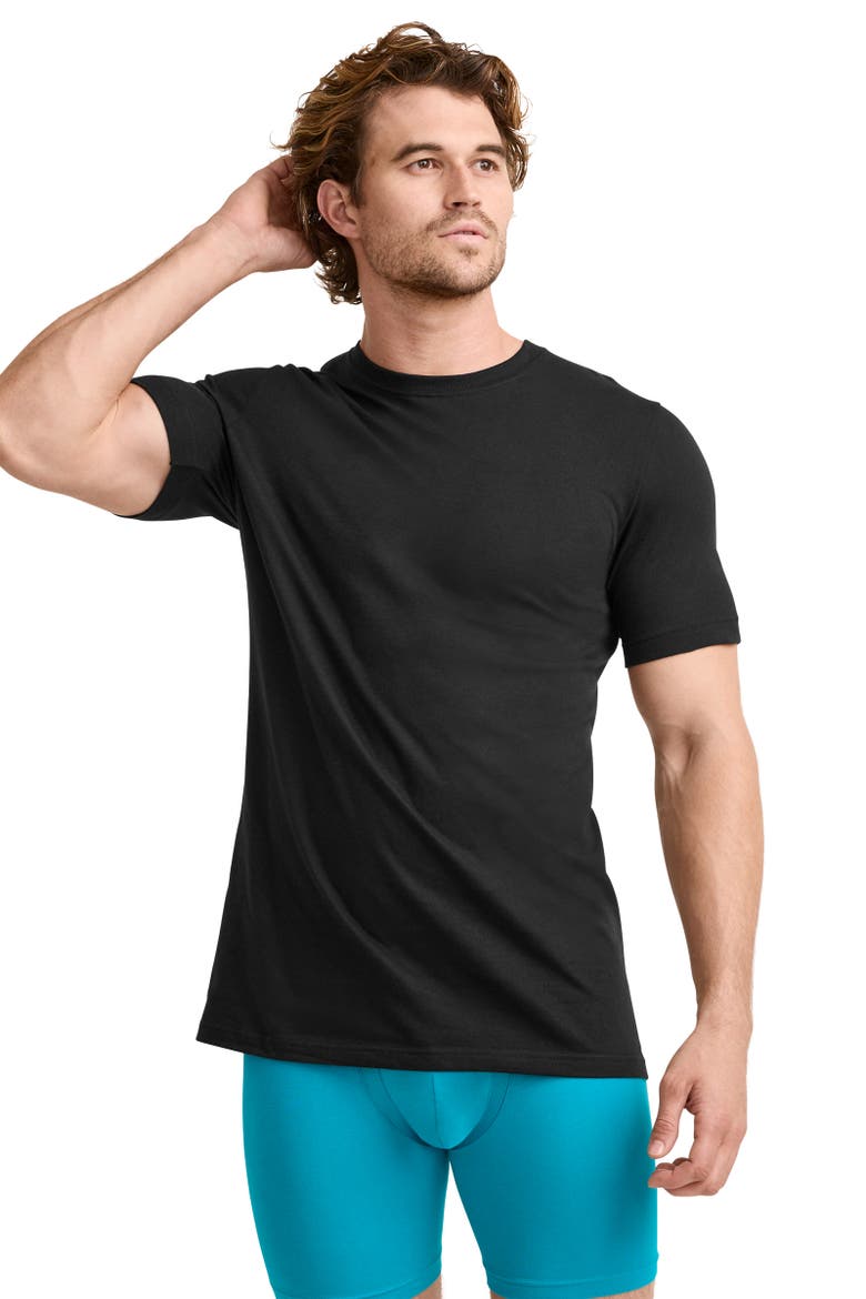 Mens Big & Tall 100% Cotton Classic Crew Neck Undershirt- 6 Pack, Alternate, color, Black
