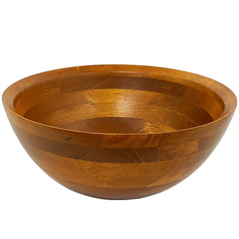 Rubberwood Conical Bowl, Medium 4.5-inch X 10-inch Diameter