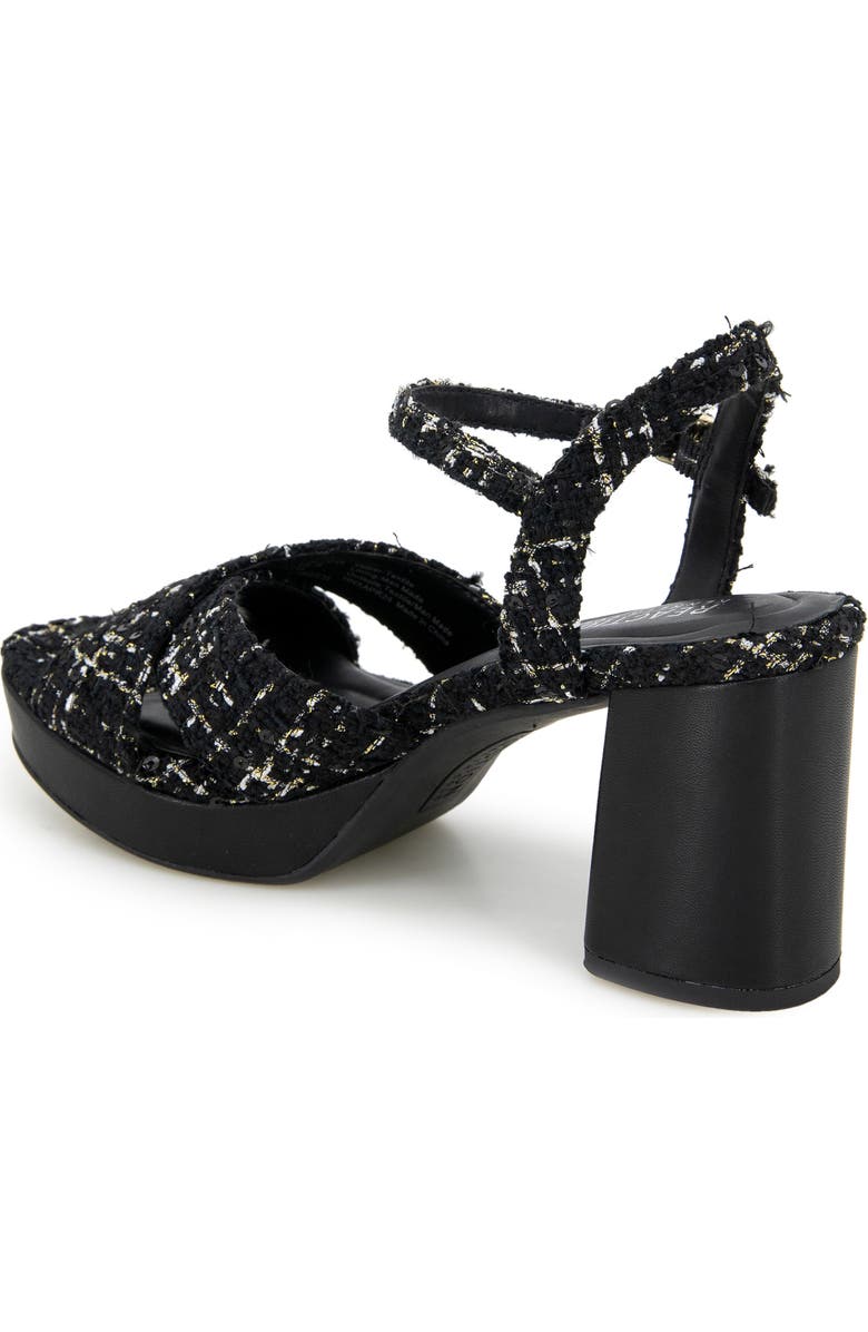 Reaction Kenneth Cole Reeva Ankle Strap Platform Sandal, Alternate, color, Black Fabric