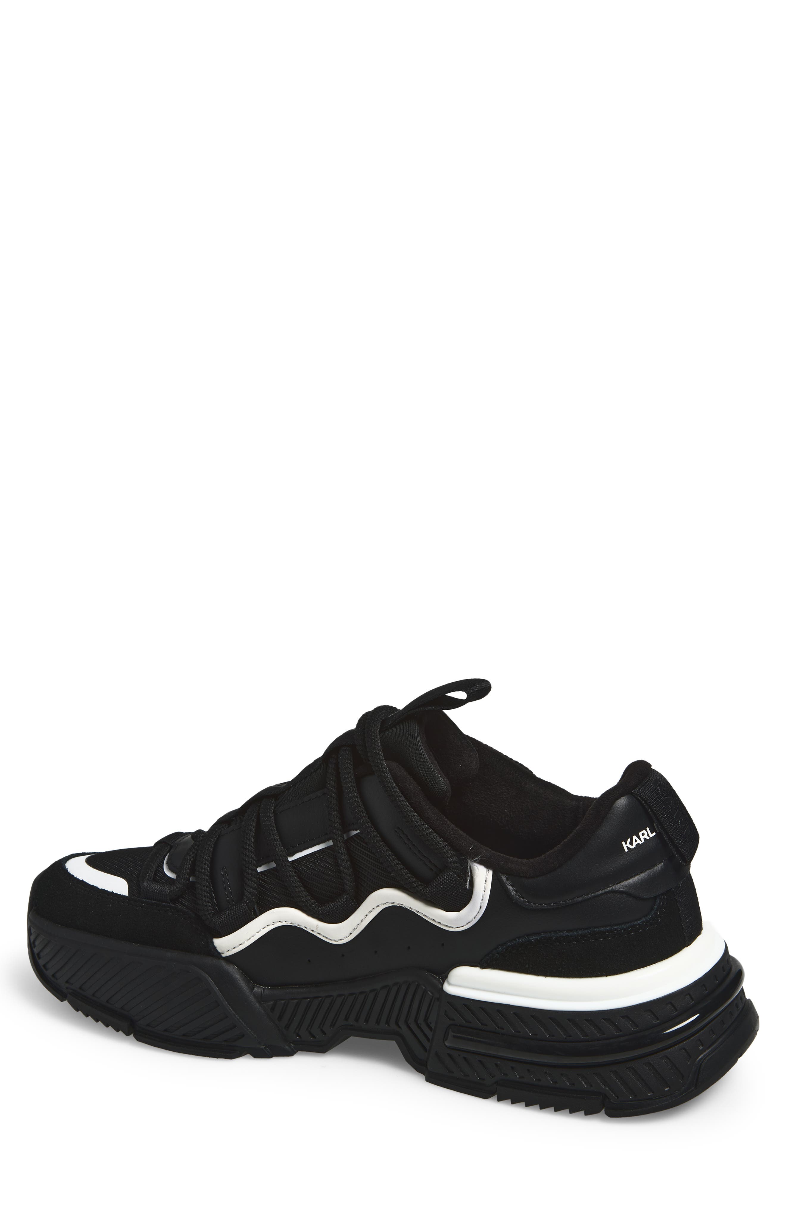 Mixed Media Sneaker, Alternate, color, BLACK