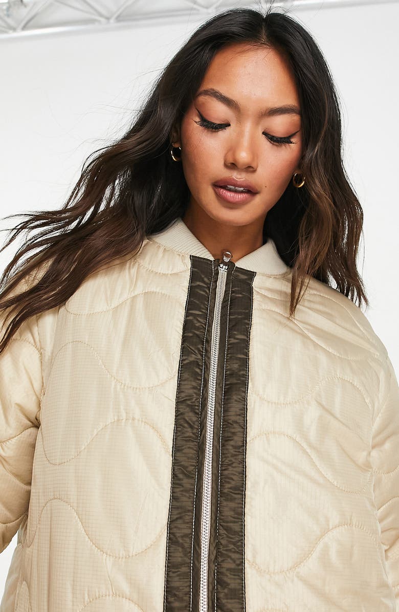 ASOS DESIGN Quilted Oversize Bomber Jacket, Alternate, color, 