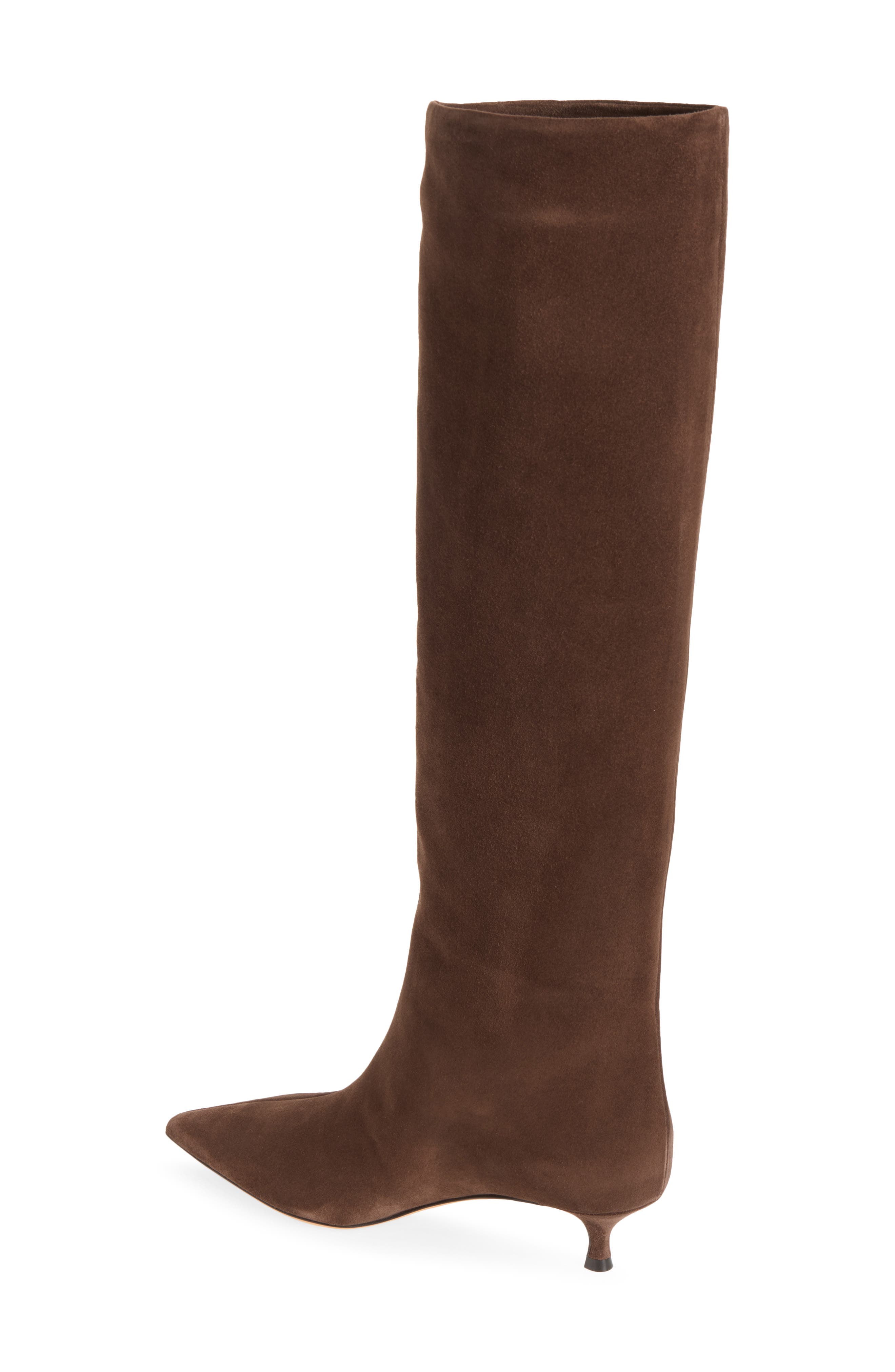 Babouche Kitten Heel Knee High Boot (Nordstrom Exclusive), Alternate, color, CHOCOLATE