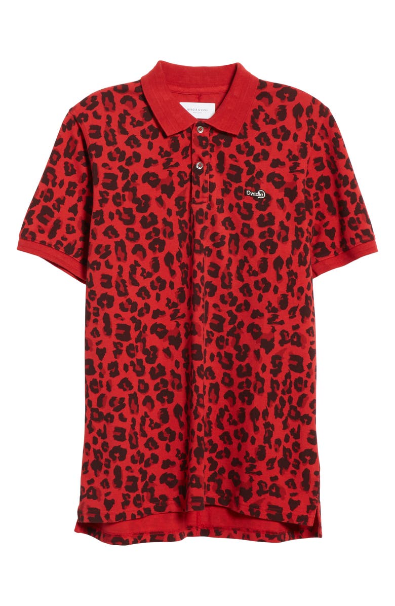 Ovadia & SONS Leopard Print Polo, Alternate, color, 