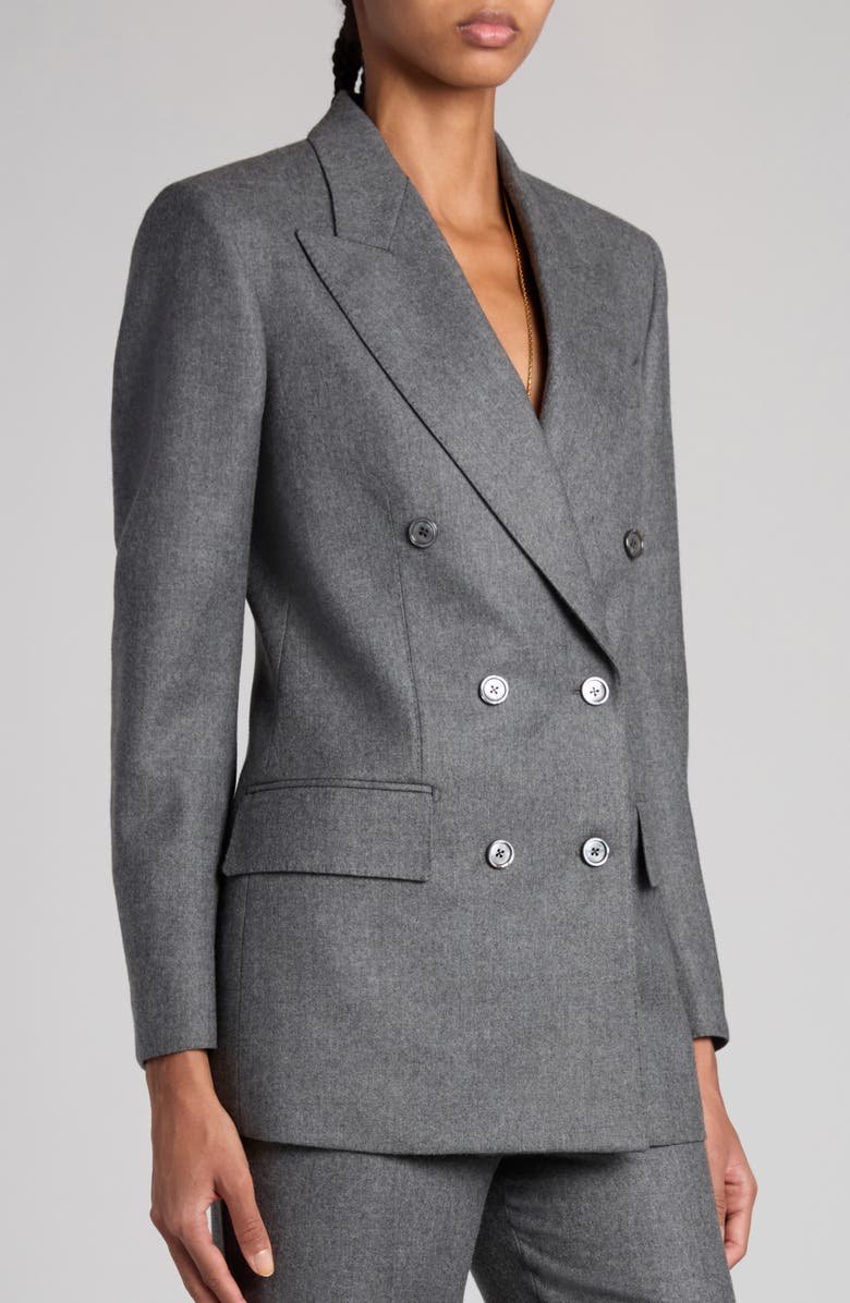 TOM FORD Double Breasted Virgin Wool Twill Blazer, Alternate, color, 