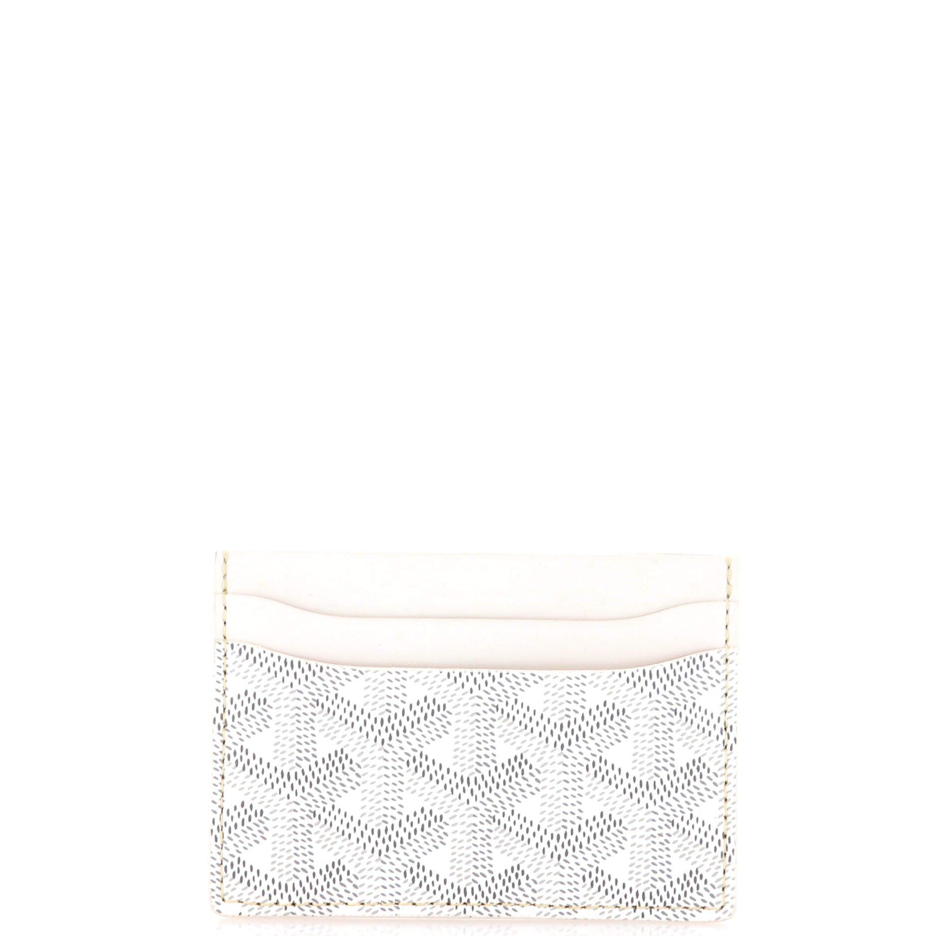 Pre-Owned Goyard Saint Sulpice Card Holder Coated Canvas, Main, color, White