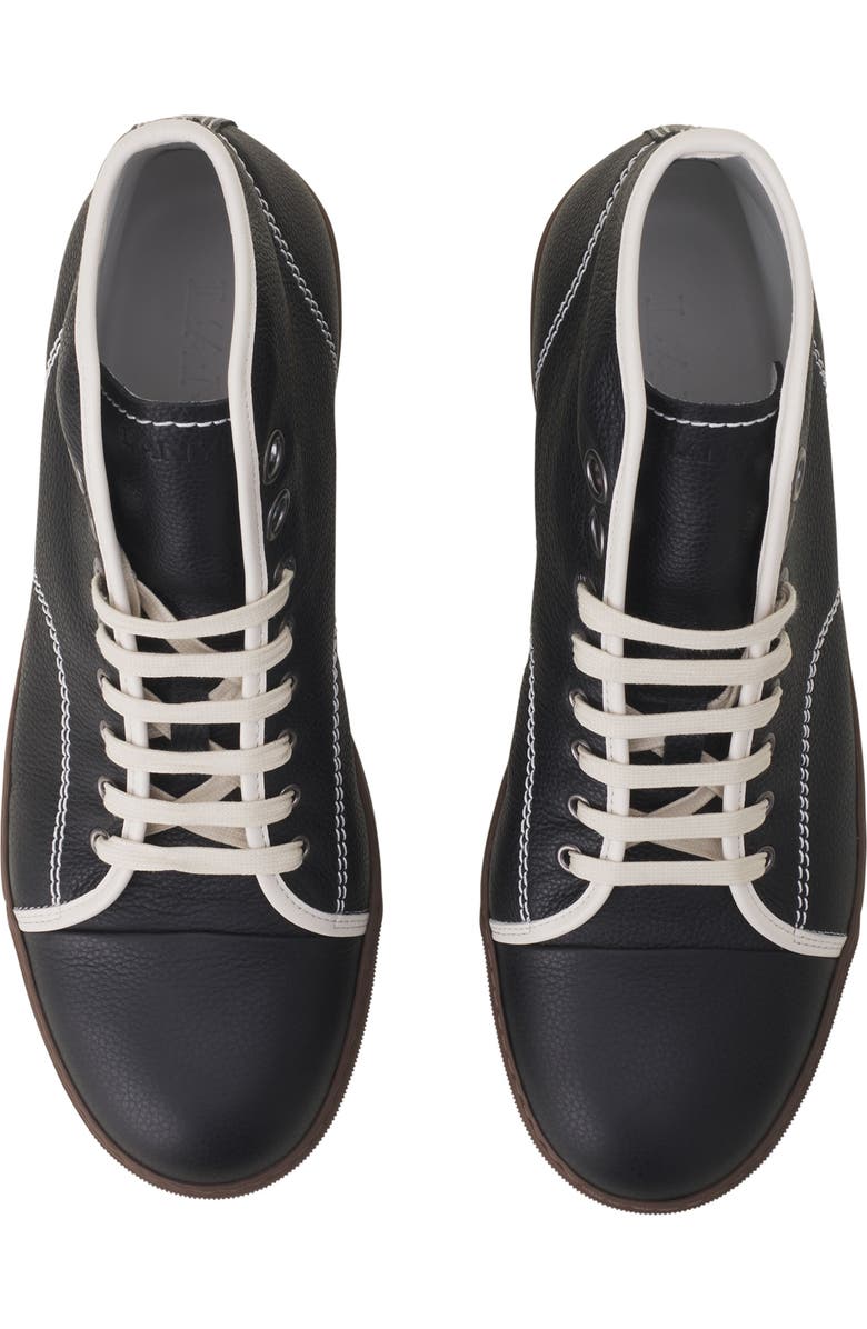 Lanvin Dbb1 High-Top Leather Sneakers, Alternate, color, Black/Off White