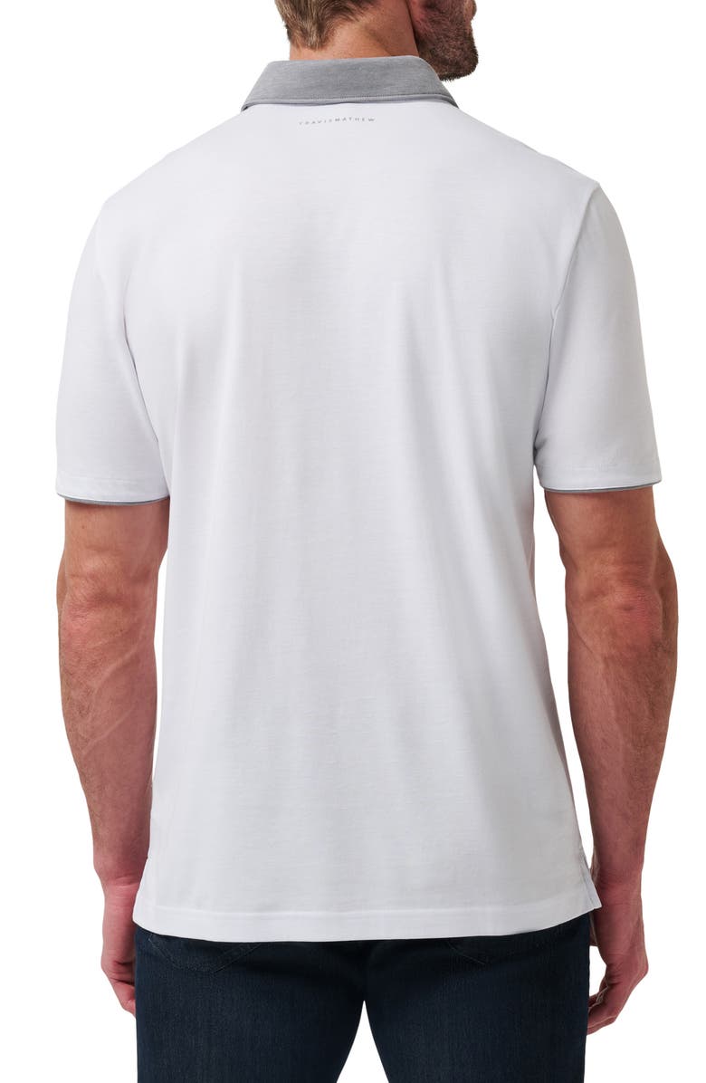 TravisMathew Reservation Number Cotton Blend Polo, Alternate, color, White