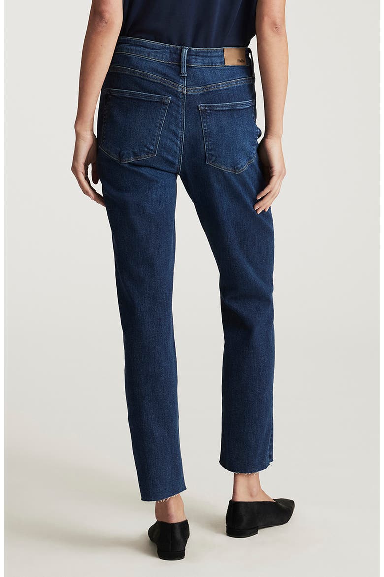 New York High Waist Ankle Straight Leg Jeans, Alternate, color, DARK BRUSHED FLEX BLUE