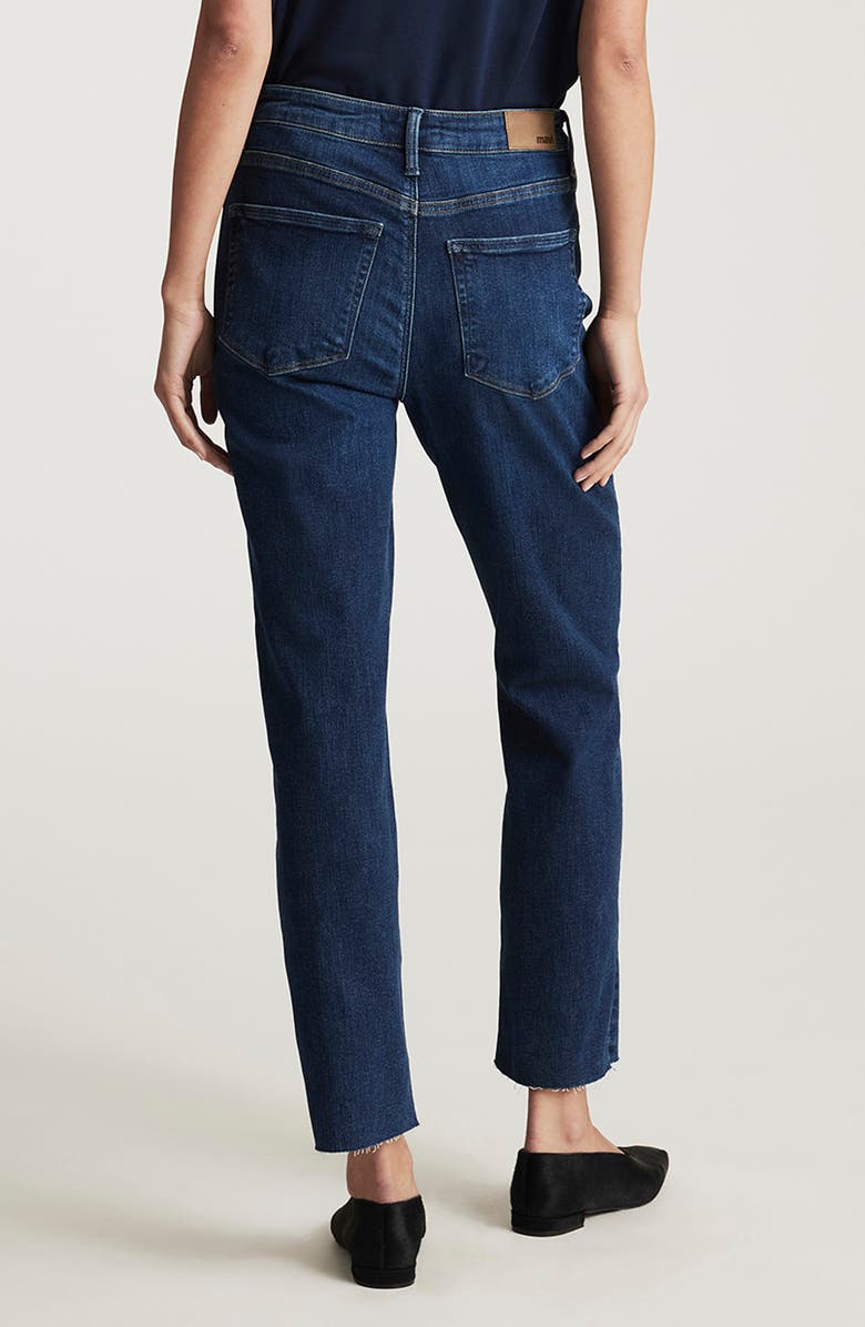 Mavi Jeans New York High Waist Ankle Straight Leg Jeans, Alternate, color, Dark Brushed Flex Blue