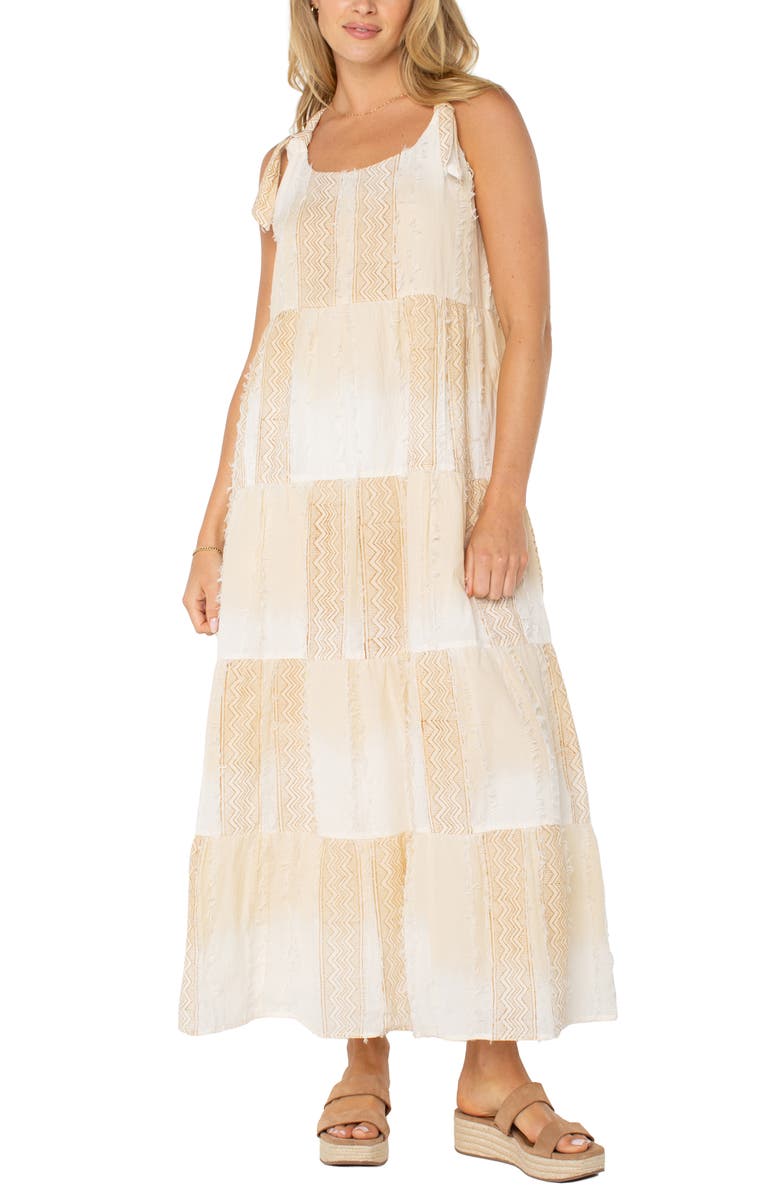 Liverpool Los Angeles Tiered Cotton Maxi Sundress, Alternate, color,