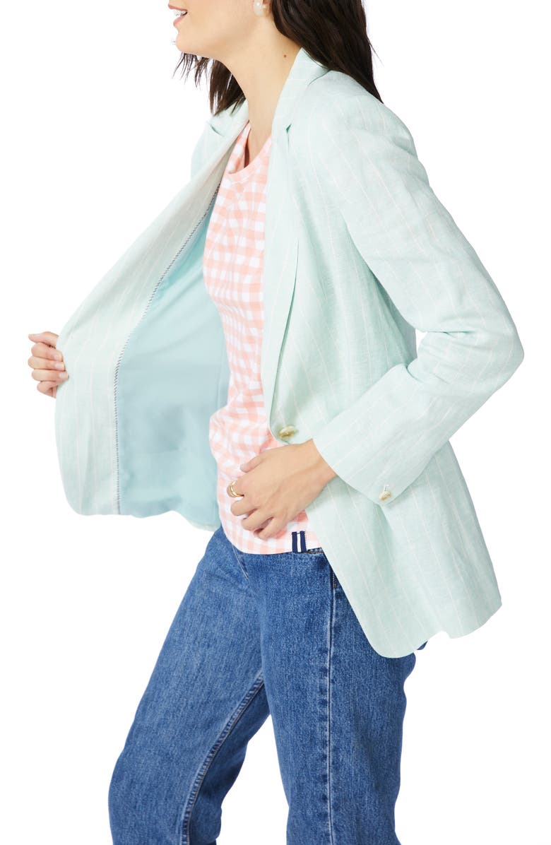 Court & Rowe Pinstripe One-Button Blazer, Alternate, color, Crystal Sky