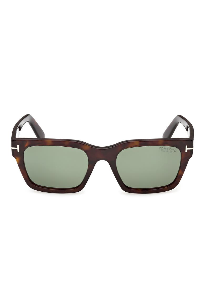 55mm Polarized Square Sunglasses, Main, color, DARK HAVANA / POLARIZED GREEN