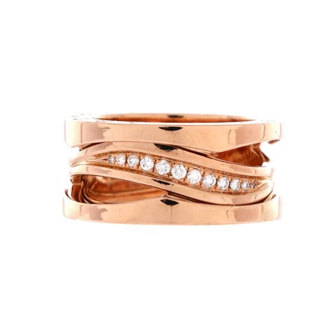 B.Zero1 Design Legend Zaha Hadid Three Band Ring 18K Rose Gold with Diamonds