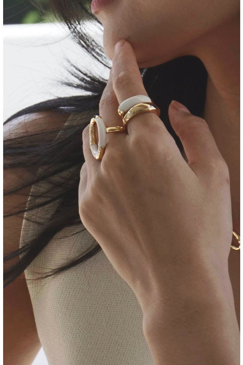 Time Ripples Ring, Alternate, color, White & Gold