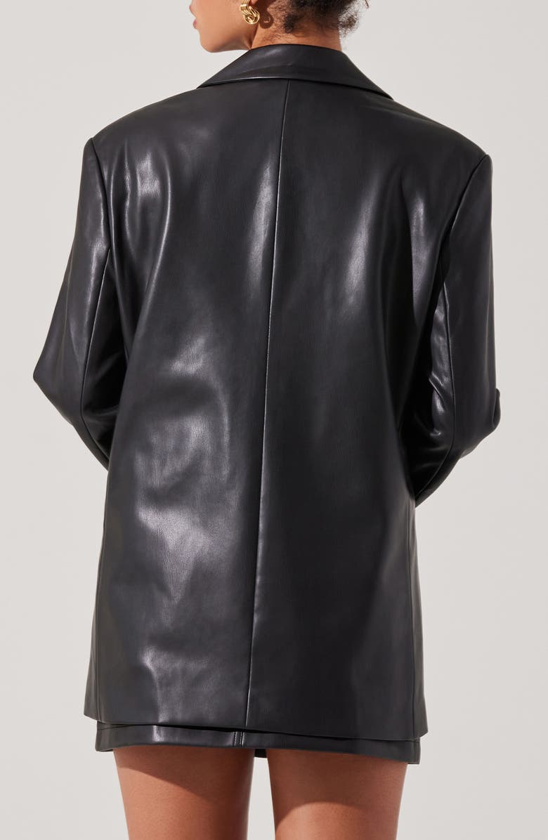 ASTR the Label Ezra Faux Leather Blazer, Alternate, color, Black