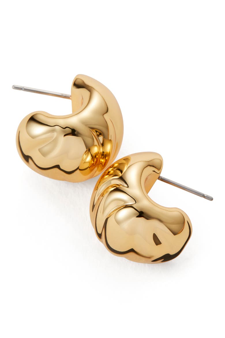 Nelle Sculpted Hoop Earrings, Alternate, color, HIGH POLISH GOLD