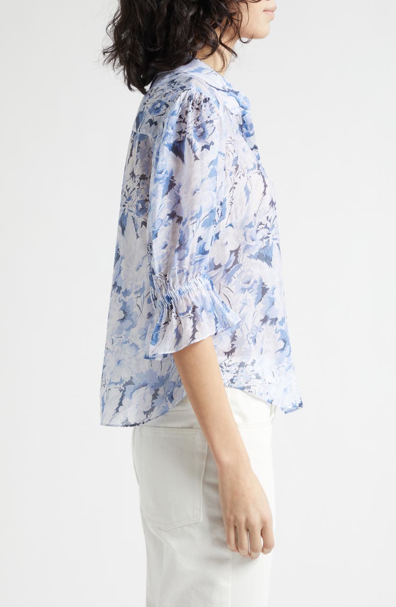 Cinq à Sept Fiona Floral Button-Up Top, Alternate, color, Navy Multi
