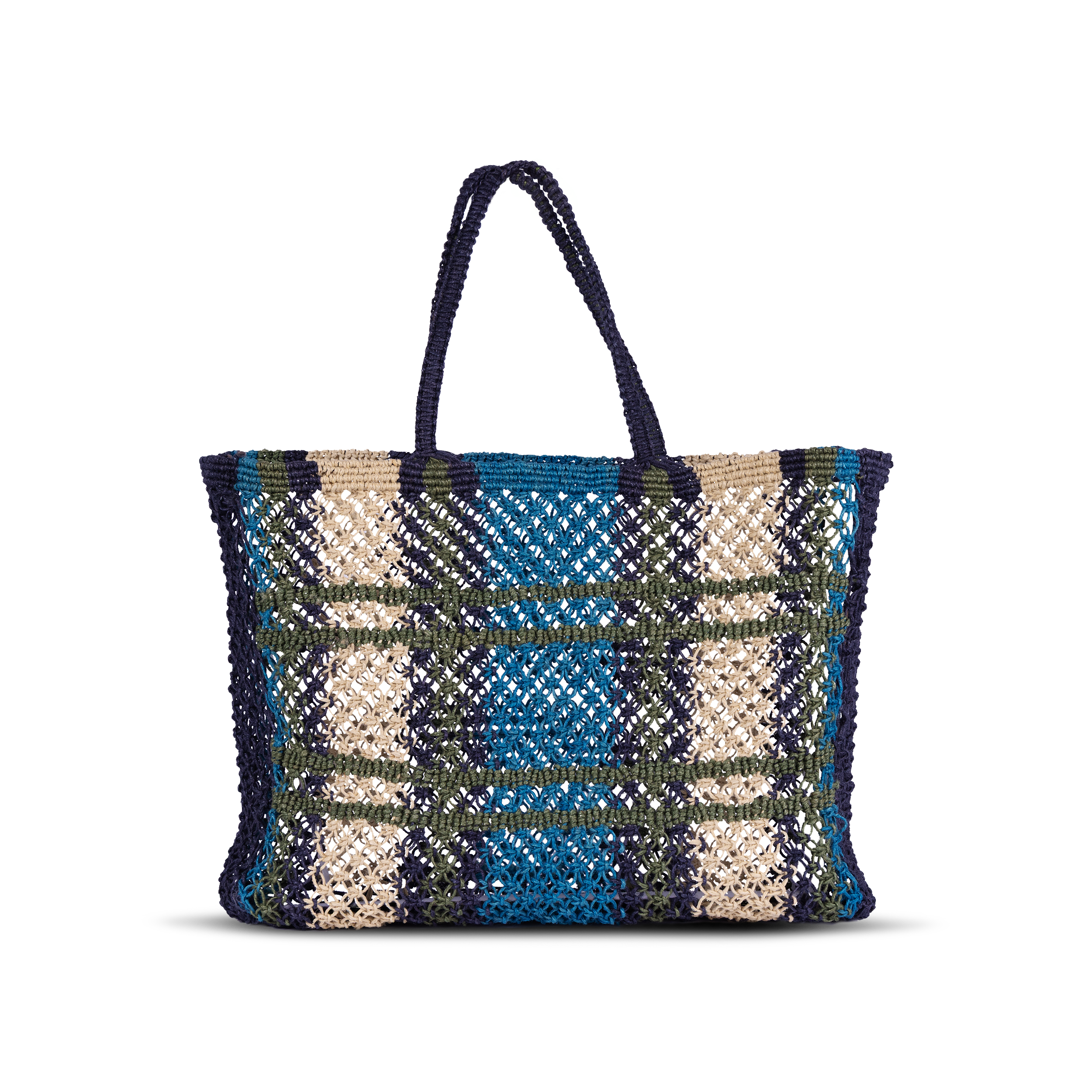 Tin Marin Kulu Woven Jute Tote, Main, color, Blue & White