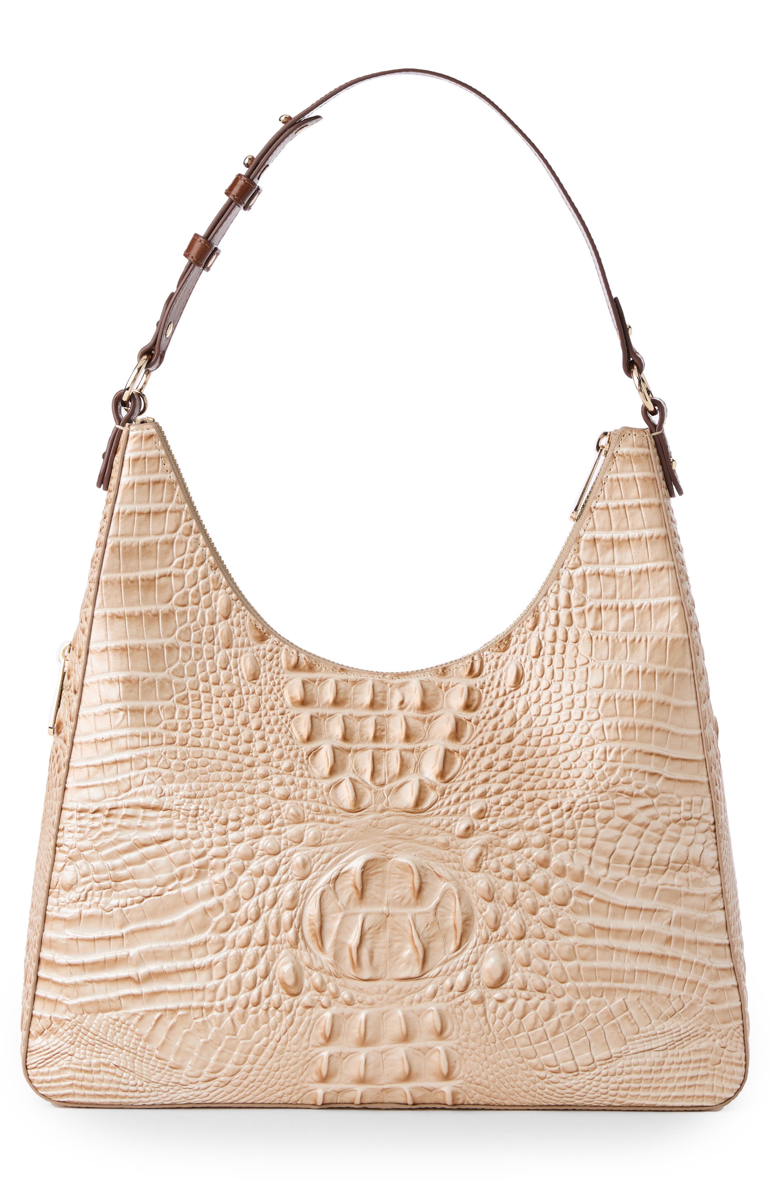 Brahmin Tabitha Croc Embossed Leather Shoulder Bag, Alternate, color, 