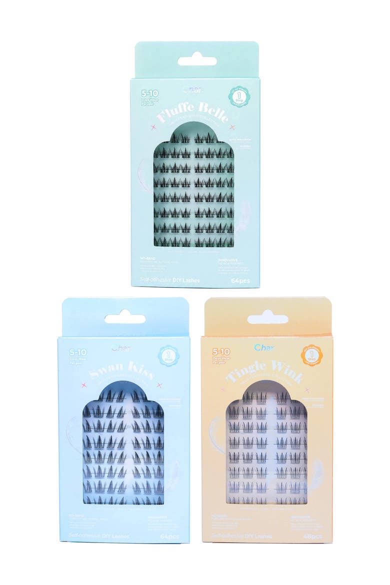 Volume Bundle of Halo Feathered Collection Pre-Glued 5 to 10 Days Wear Lashes, Main, color, Black