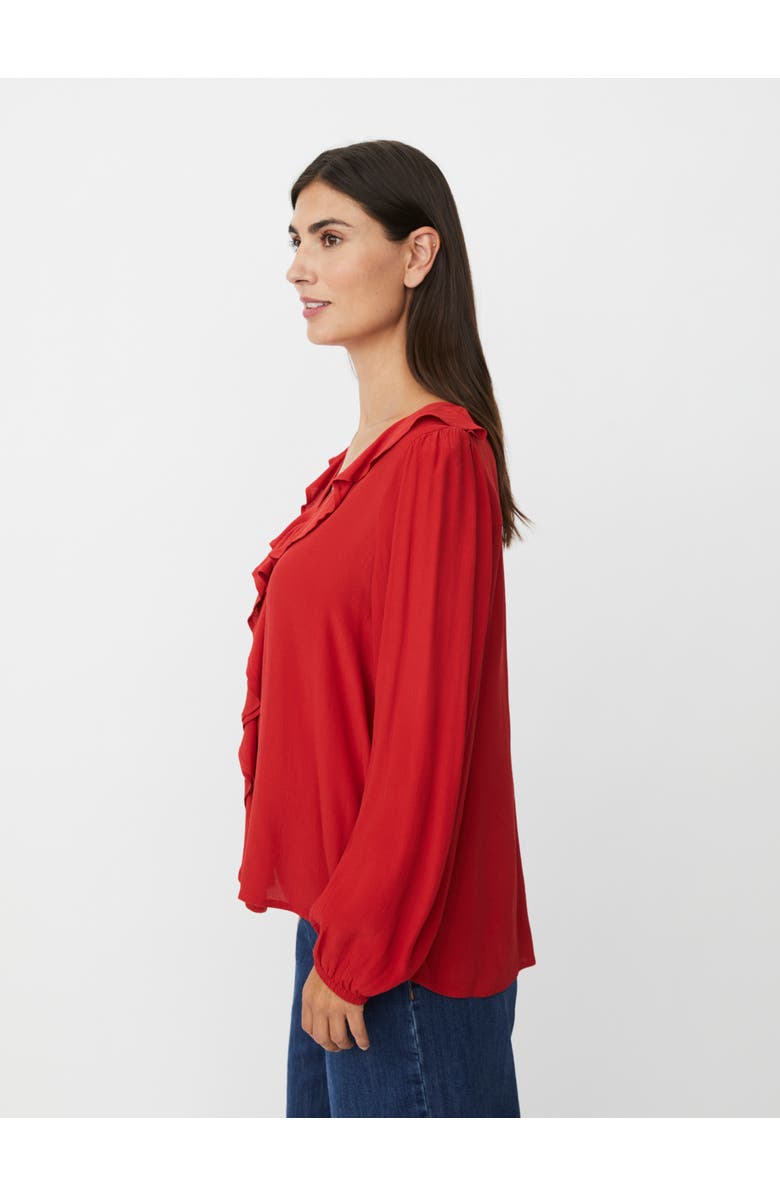 Masai Copenhagen Mabeauna Ruffled V-Neck Blouse, Alternate, color, Scarlet Sage