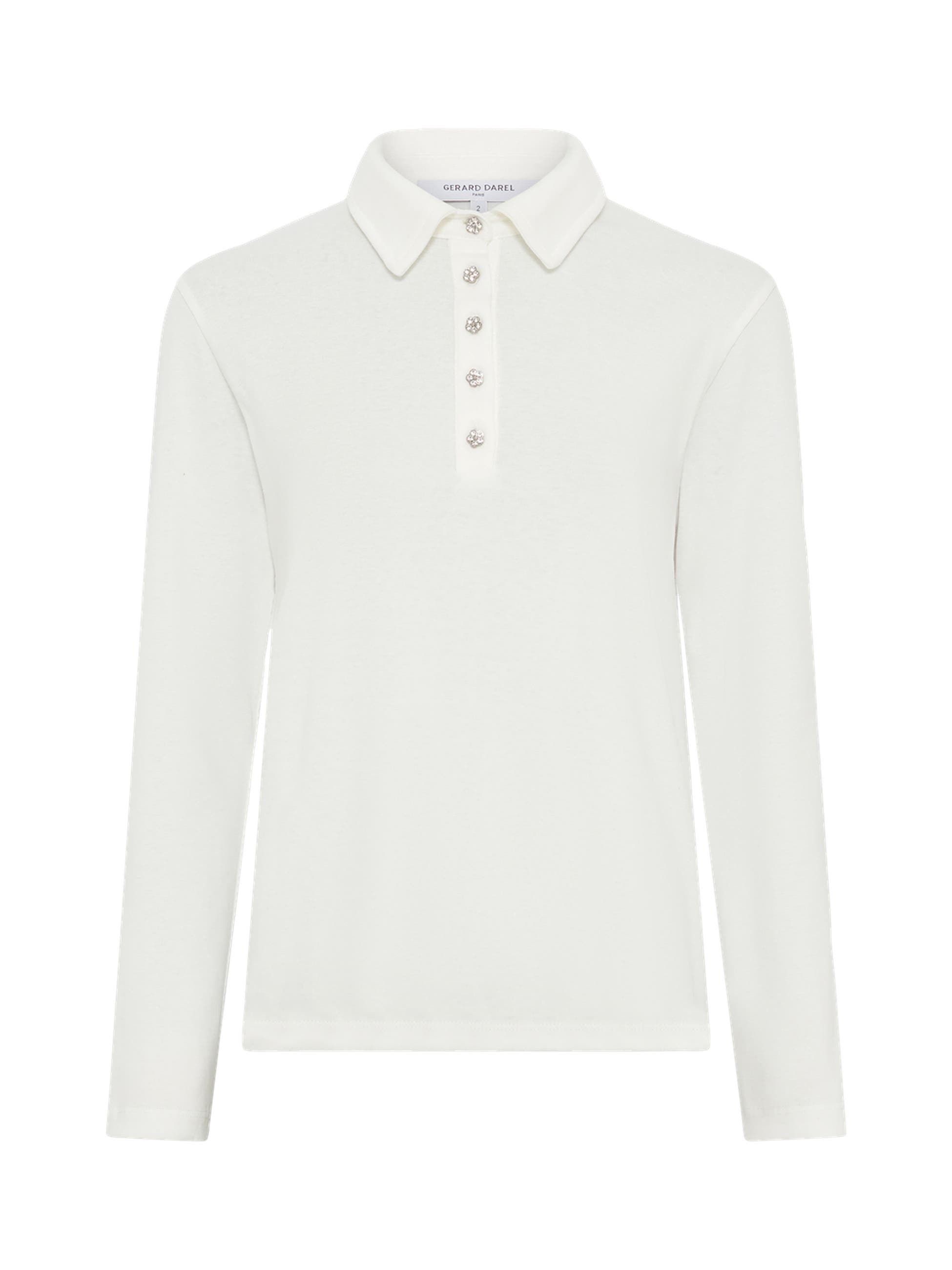 Hania Rhinestone Button Polo Shirt - image 2
