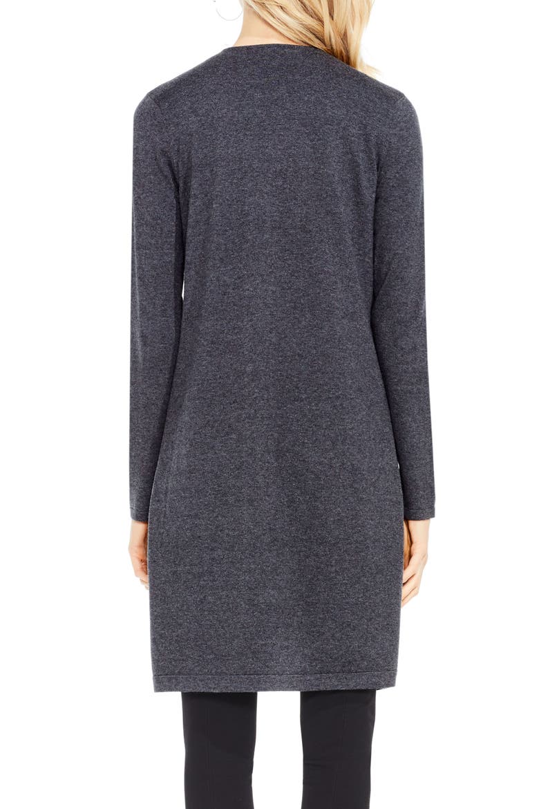Drape Front Long Cardigan, Alternate, color, MEDIUM HEATHER GREY